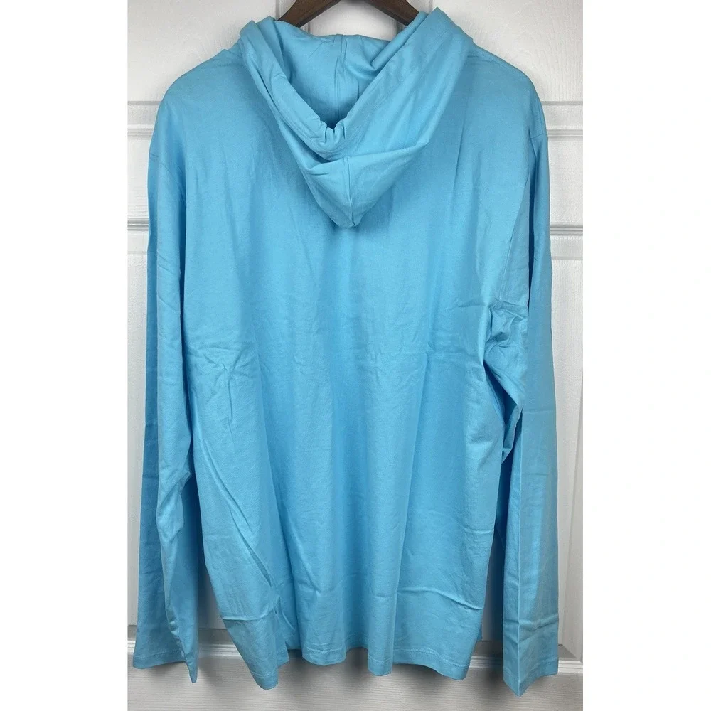 Polo Ralph Lauren Shirt Mens XL Blue Hooded Long Sleeve Polo Bear Tee New w/Tags